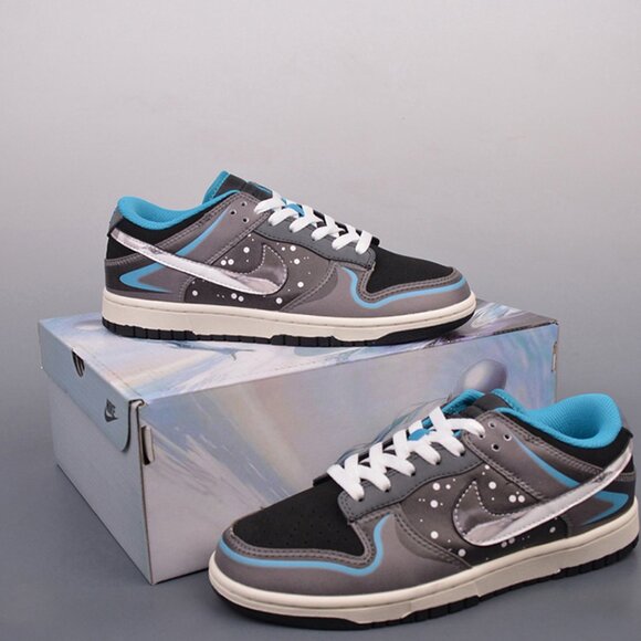 Nike Air Force 1 Low Black Blue Sneaker - Picture 1 of 9